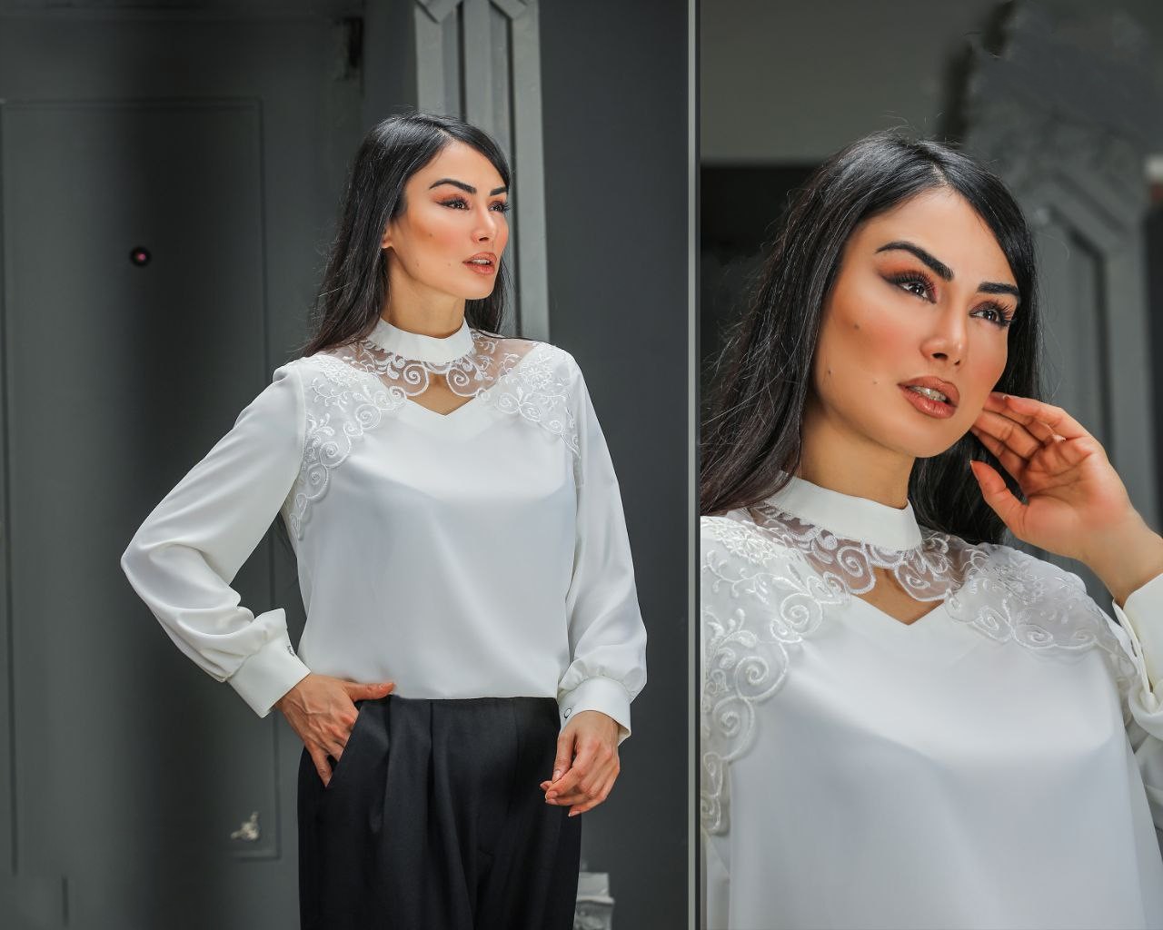 شومیز مجلسی یقه دانتل(ترک)