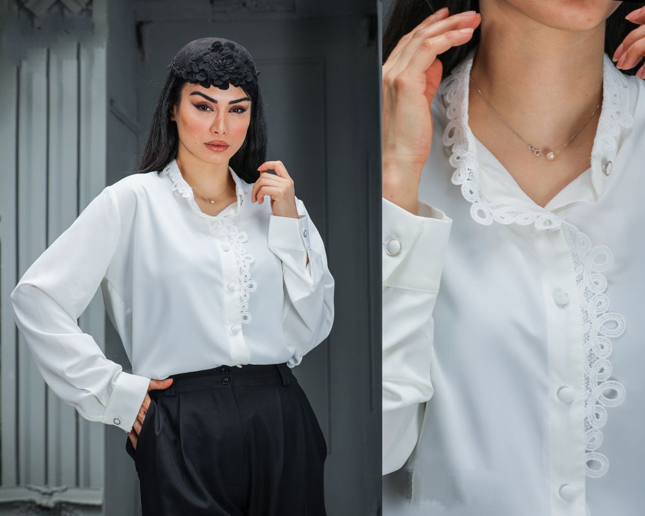 شومیز یقه دانتل(ترک)
