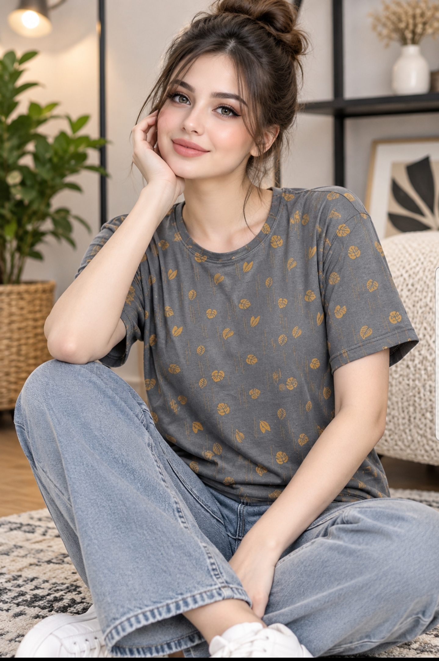 تیشرت  طرح برگ(نخ پنبه)